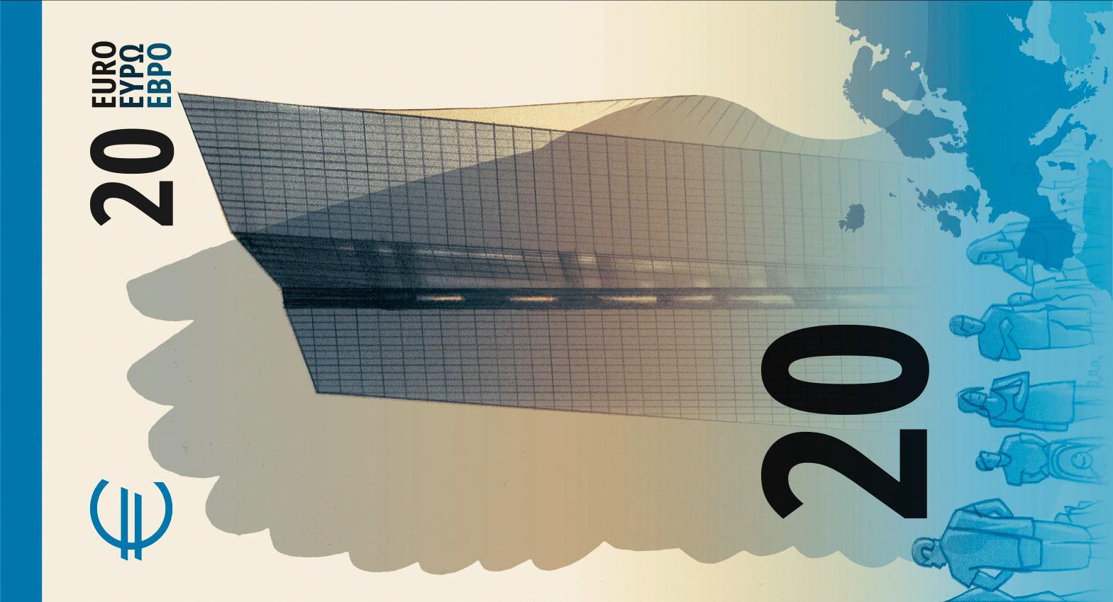 Noile bancnote Euro. Banca Europeană Centrală prezintă propunerile selectate pentru Euro 22 banknote design proposal j 20 back