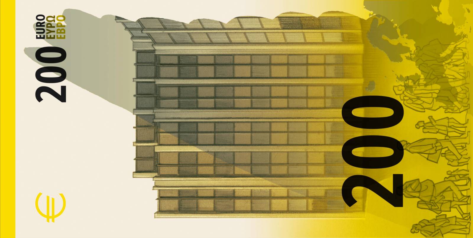 Noile bancnote Euro. Banca Europeană Centrală prezintă propunerile selectate pentru Euro 73 banknote design proposal j 200 back