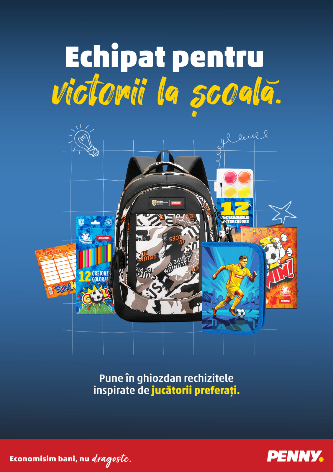 PENNY și Federația Română de Fotbal îi ajută pe cei mici să fie echipați pentru victorii la școală