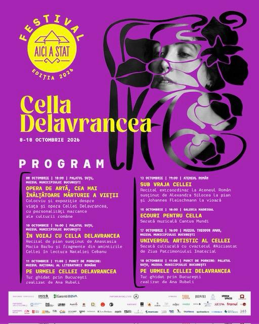Festivalul Aici a Stat revine între 8 și 18 octombrie cu o ediție dedicată Cellei Delavrancea 1 festivalul Cellei Delavrancea