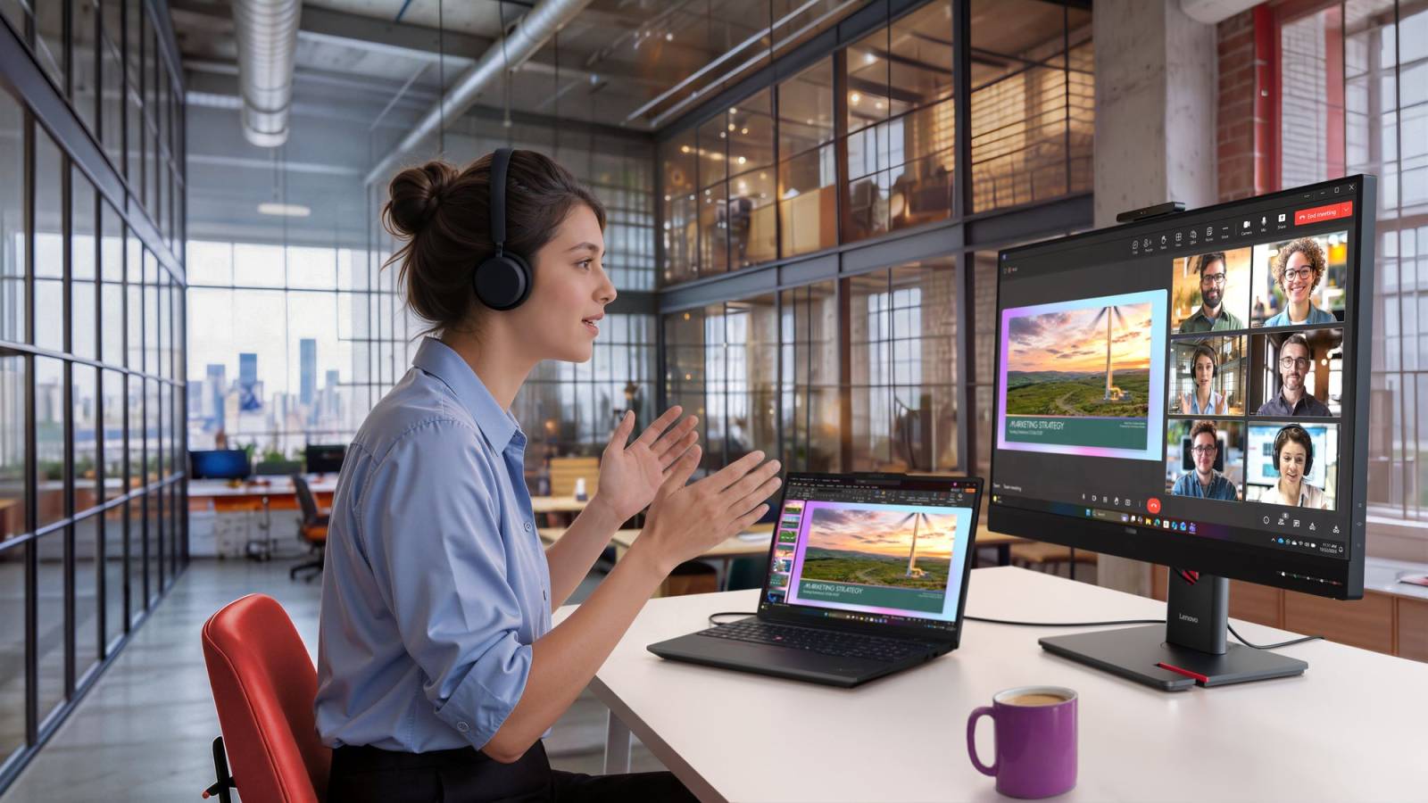 02 ThinkVision T32UD 4v VOIP AI Image