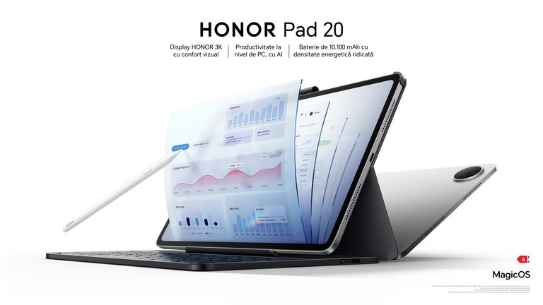 HONOR Pad 20 ecran 3K functii inteligente si autonomie extinsa