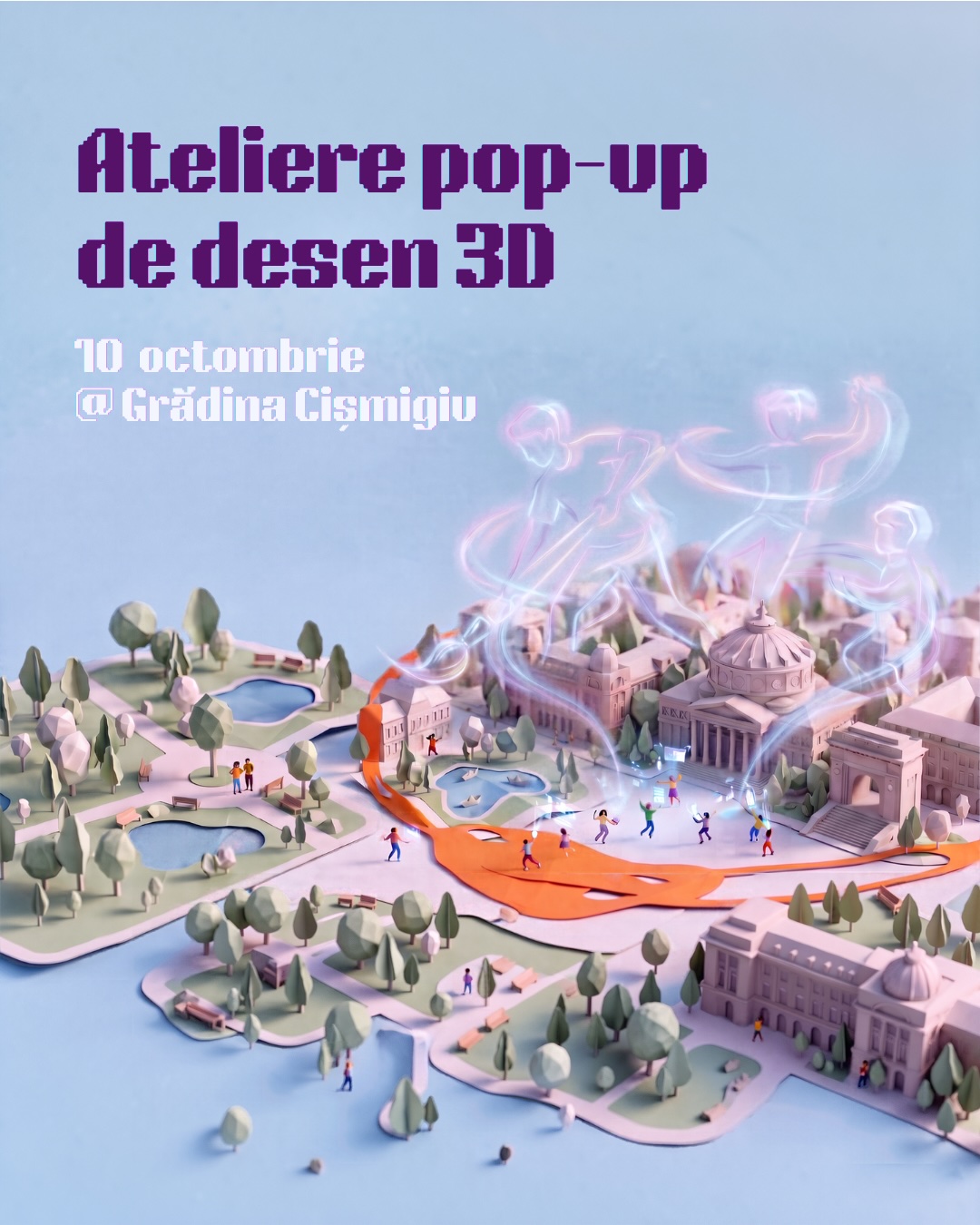InTerConectArt transformă locurile reprezentative din sectorul 1 în spații pentru dans, desen 3D și explorare în realitate augmentată 6 InterConnectArt Ateliere pop up de desen 3D 2