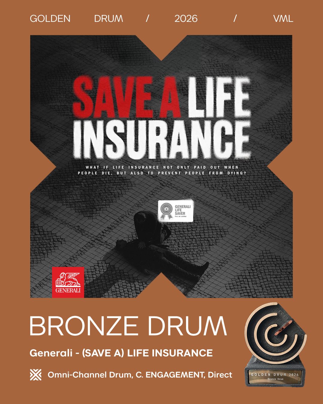 Grand Prix și trei trofee la Golden Drum 2026 pentru VML România și Generali cu proiectul „(Save A) Life Insurance”