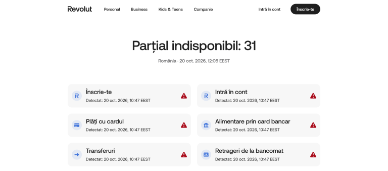 Screenshot 2026 10 20 at 12 05 38 Stare sistem Revolut Romania